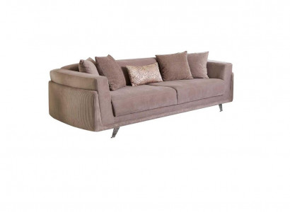 Design fabric sofa three-seater couch sofa, 3 seats, beige fabric upholstered sofa